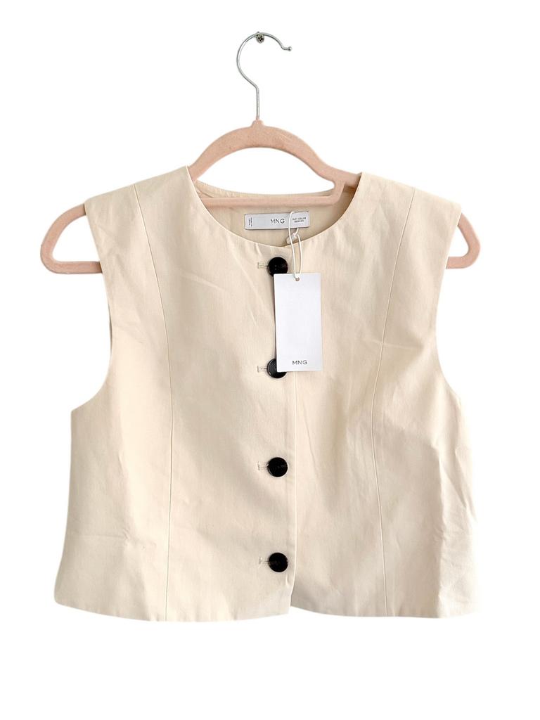 Creme gilet Mango nieuw met label, Beige, Nieuw, Ophalen of Verzenden, Zonder mouw