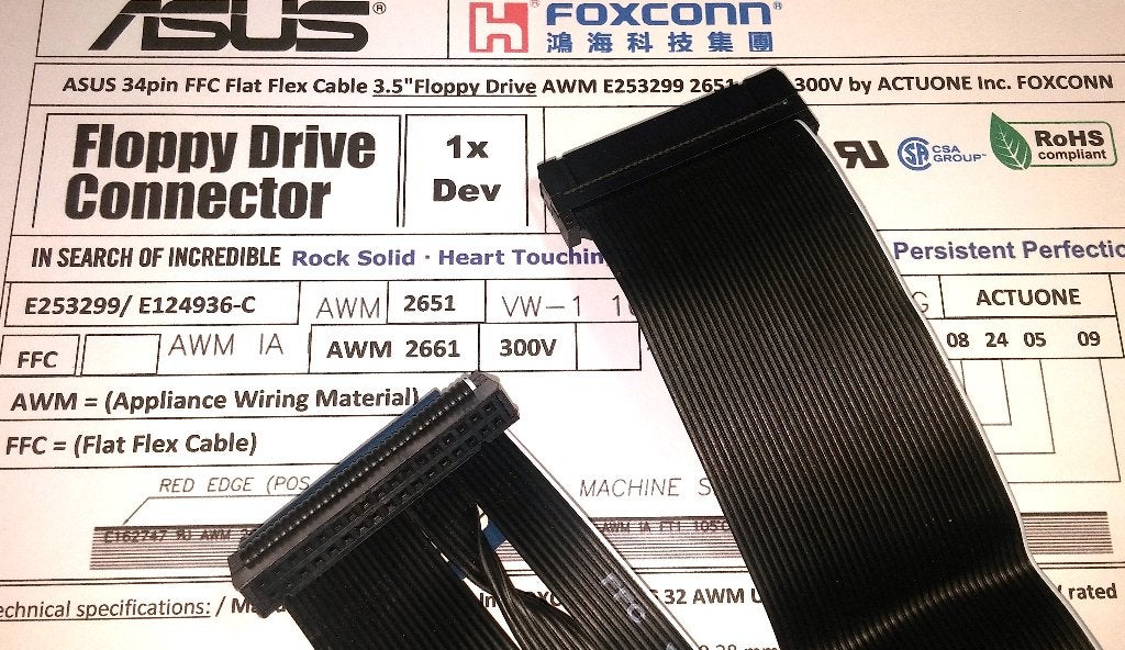 ASUS Floppy Kabel FFC Flat Flex Cable FDD P ATA 1dev 34pin, Ophalen of Verzenden, Nieuw