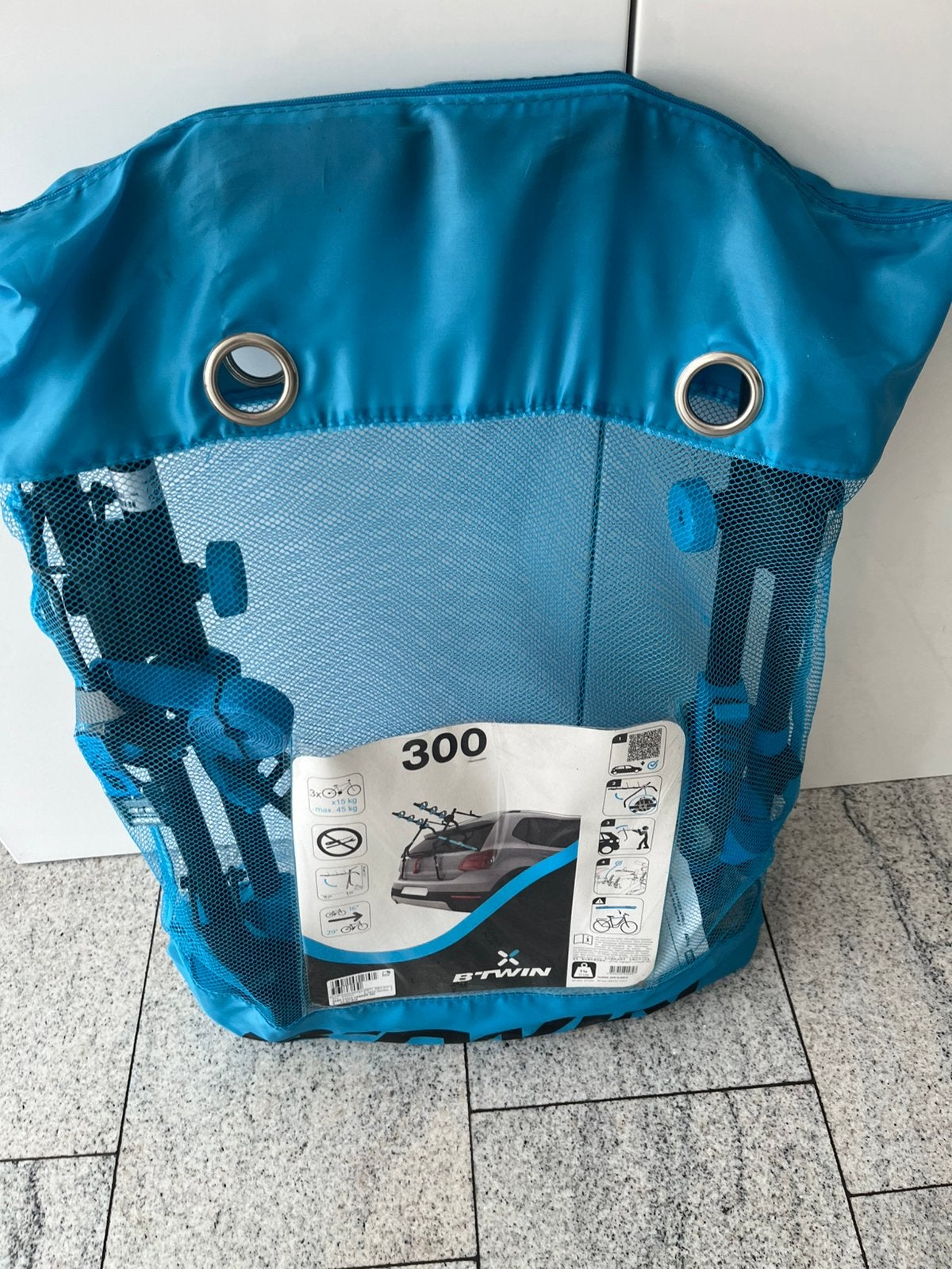Nieuwe fietsdrager B Twin 300 voor 3 fietsen in opbergtas, Ophalen, Nieuw, Achterklepdrager