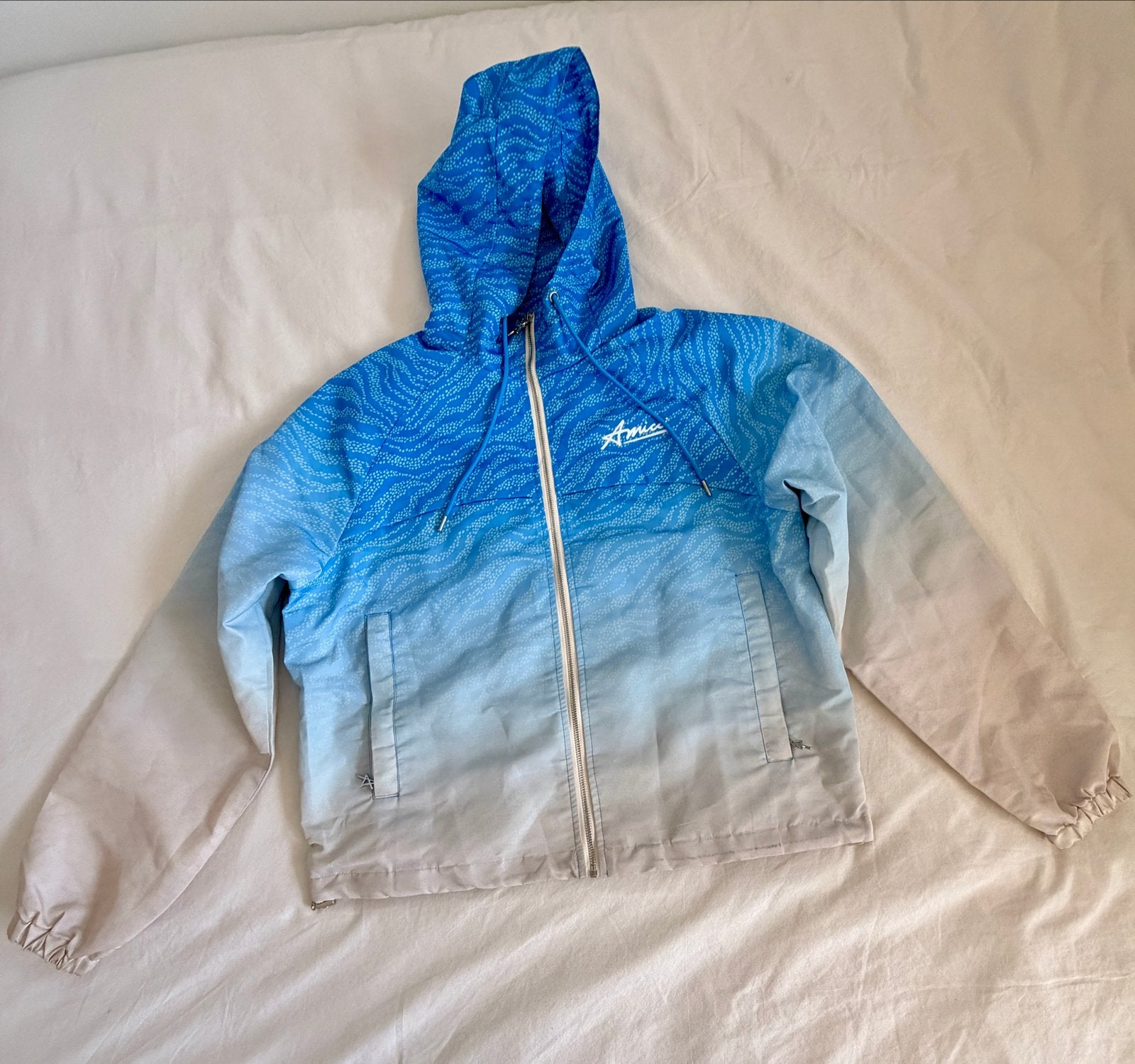Amici Windjack Blauw/Wit Ombre Maat M, Kleding | Heren, Ophalen of Verzenden, Zo goed als nieuw, Maat 48/50 (M), Blauw