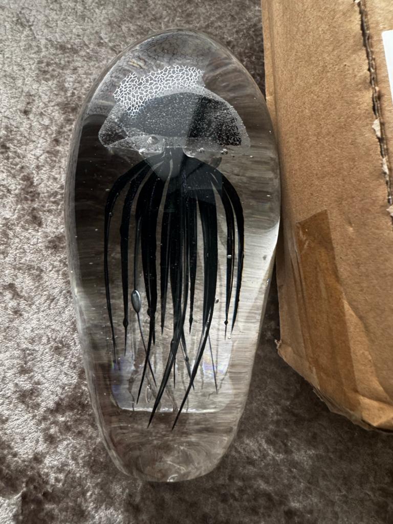 Nieuwe glazen decoratie met kwallen design, Ophalen of Verzenden, Zo goed als nieuw, Zwart, Glas