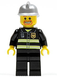 LEGO City cty0045 Fire - Reflective Stripes, Black Legs, Sil, Lego, Ophalen of Verzenden, Minifiguur, City
