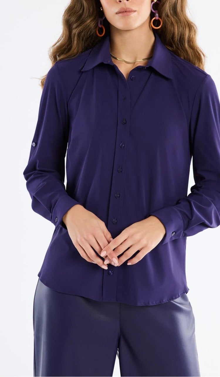 Studio anneloes bobby blouse L deep purple travelstof, Paars, Maat 42/44 (L), Ophalen of Verzenden, Zo goed als nieuw