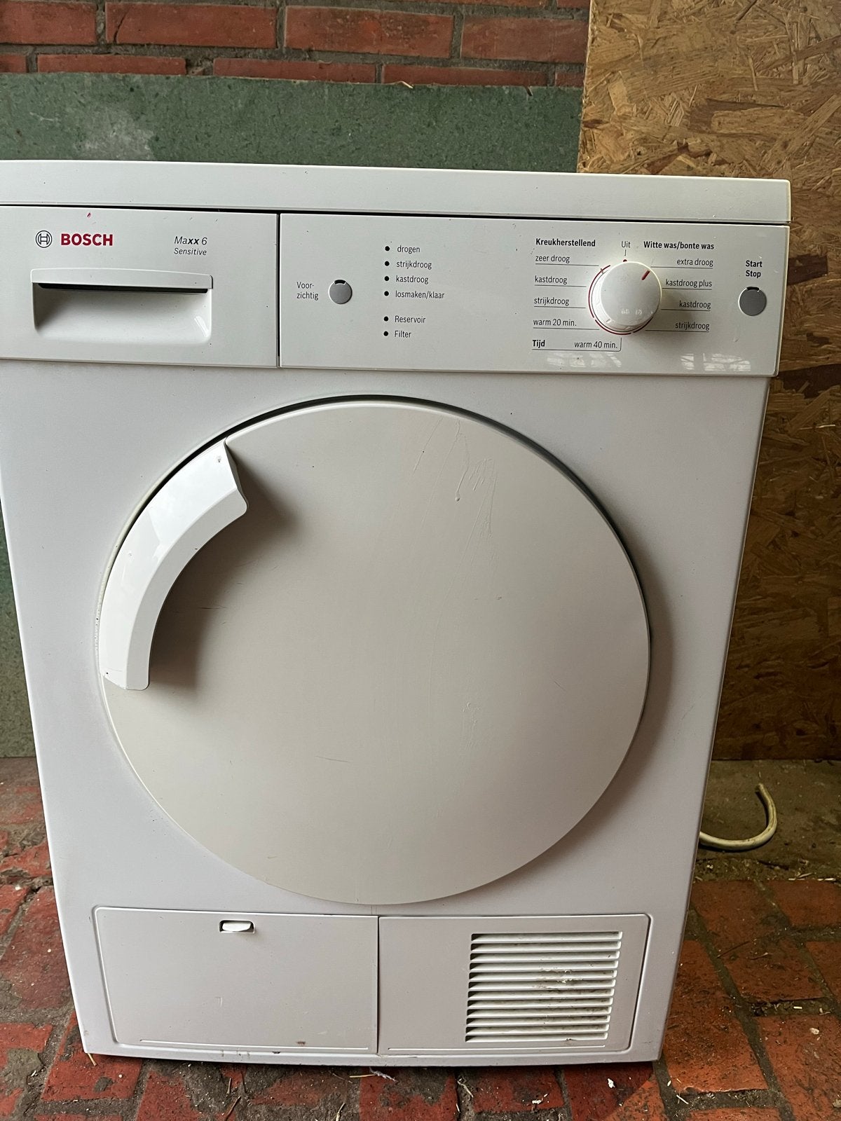 Bosch Maxx 6 Sensitive wasdroger met storing, Witgoed en Apparatuur, Ophalen, 6 tot 8 kg, Gebruikt, Luchtafvoer