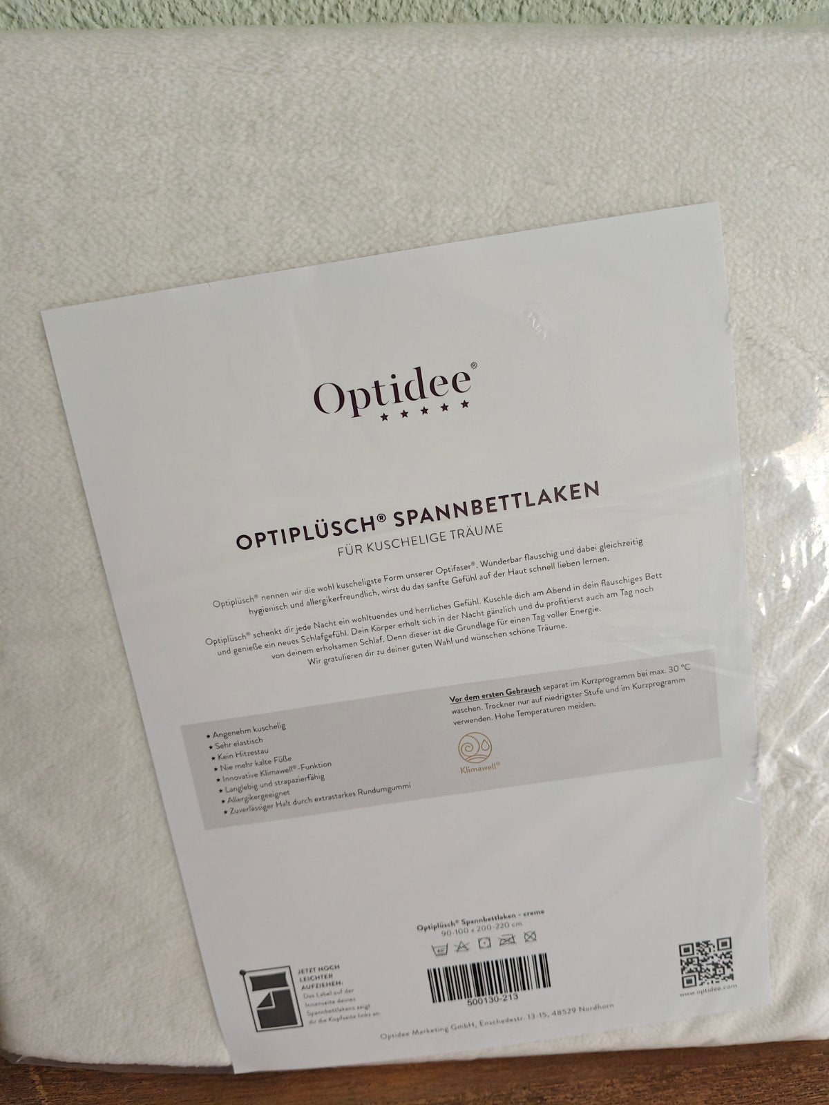 Optipluche hoeslaken van Optidee 1-persoons, Ophalen of Verzenden, Nieuw, Eenpersoons, Hoeslaken of Sloop
