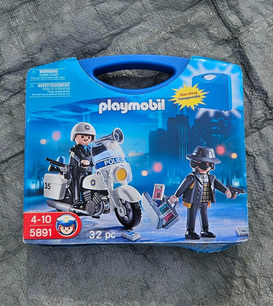 Playmobil Politie Motor Speelkoffer 5891, Ophalen of Verzenden, Jongen of Meisje