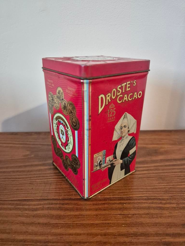 Vintage Droste Cacao Blik - 125 Jaar Jubileumeditie, Verzamelen, Blikken, Ophalen of Verzenden, Gebruikt, Overige, Droste
