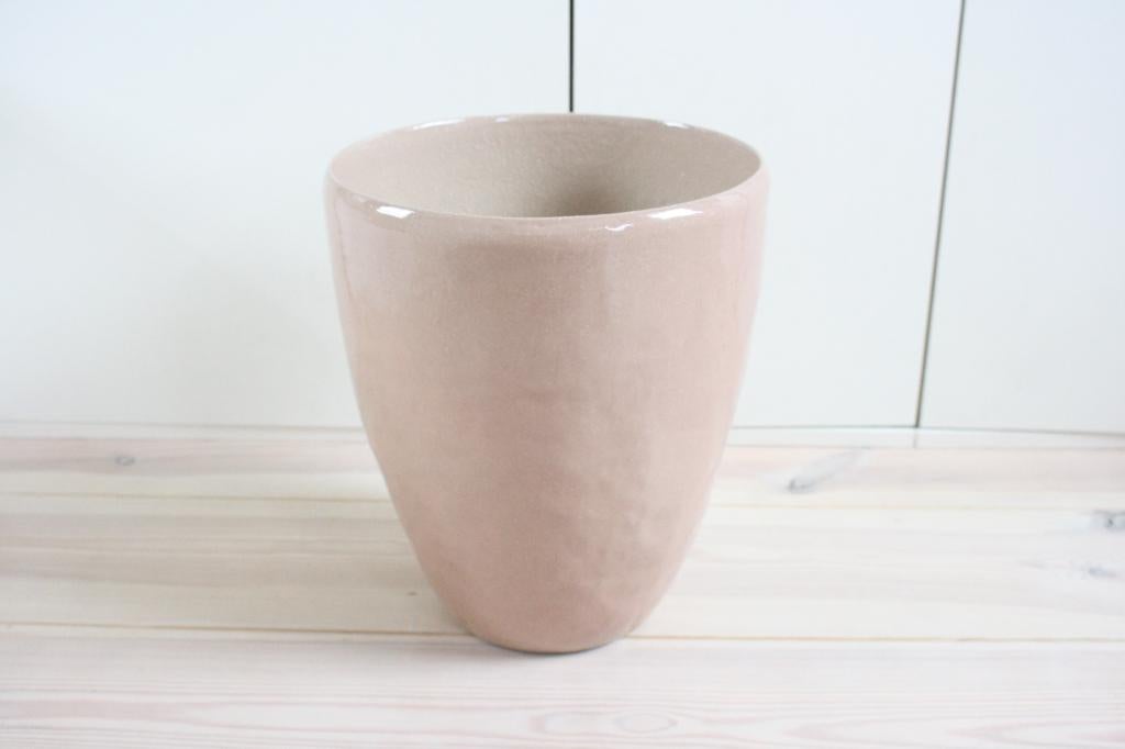 Grote oudroze bloempot/ planten pot, Tuin en Terras, Bloempotten, 25 tot 40 cm, Rond, Binnen, Ophalen of Verzenden