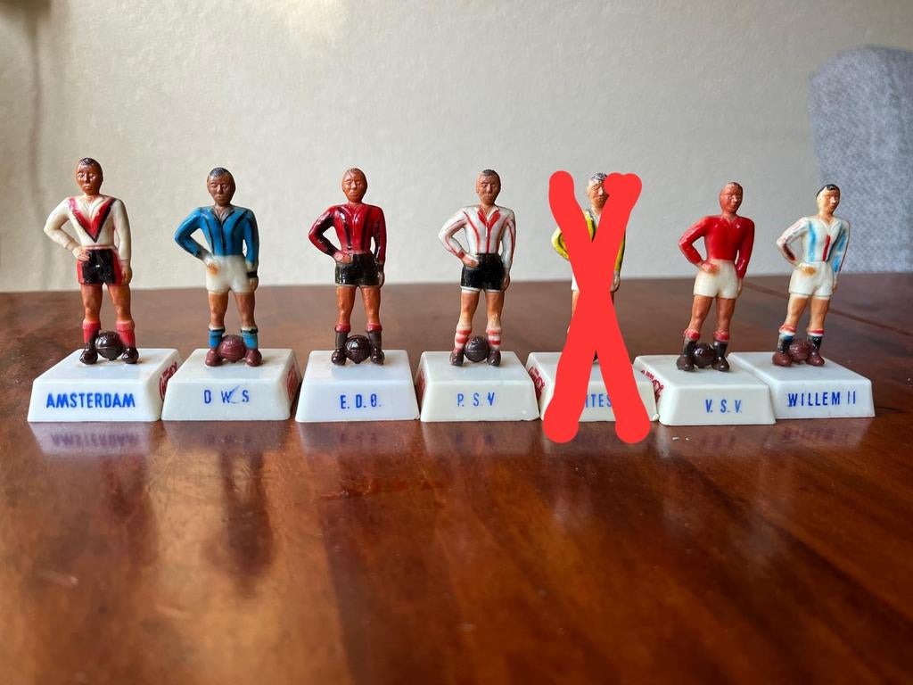 6 Coca Cola miniatuurvoetballers miniatuur voetballertjes, Ophalen of Verzenden, Gebruikt
