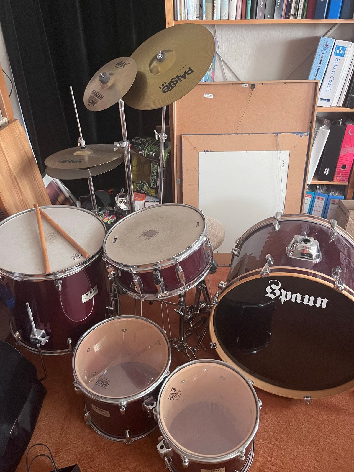 Compleet drumstel - Mapex met Sabian/Paiste bekkens, Ophalen, Gebruikt, Overige merken