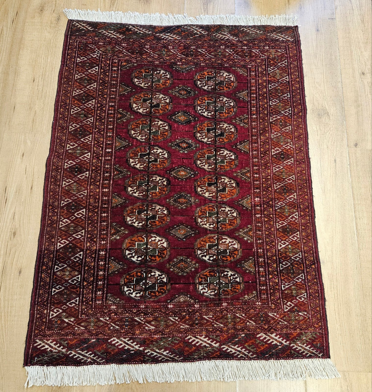 Vintage handgeknoopt oosters tapijt bochara 125x87, Info@SlatsAntiek.nl, Tweedehands, Perzisch, Rechthoekig