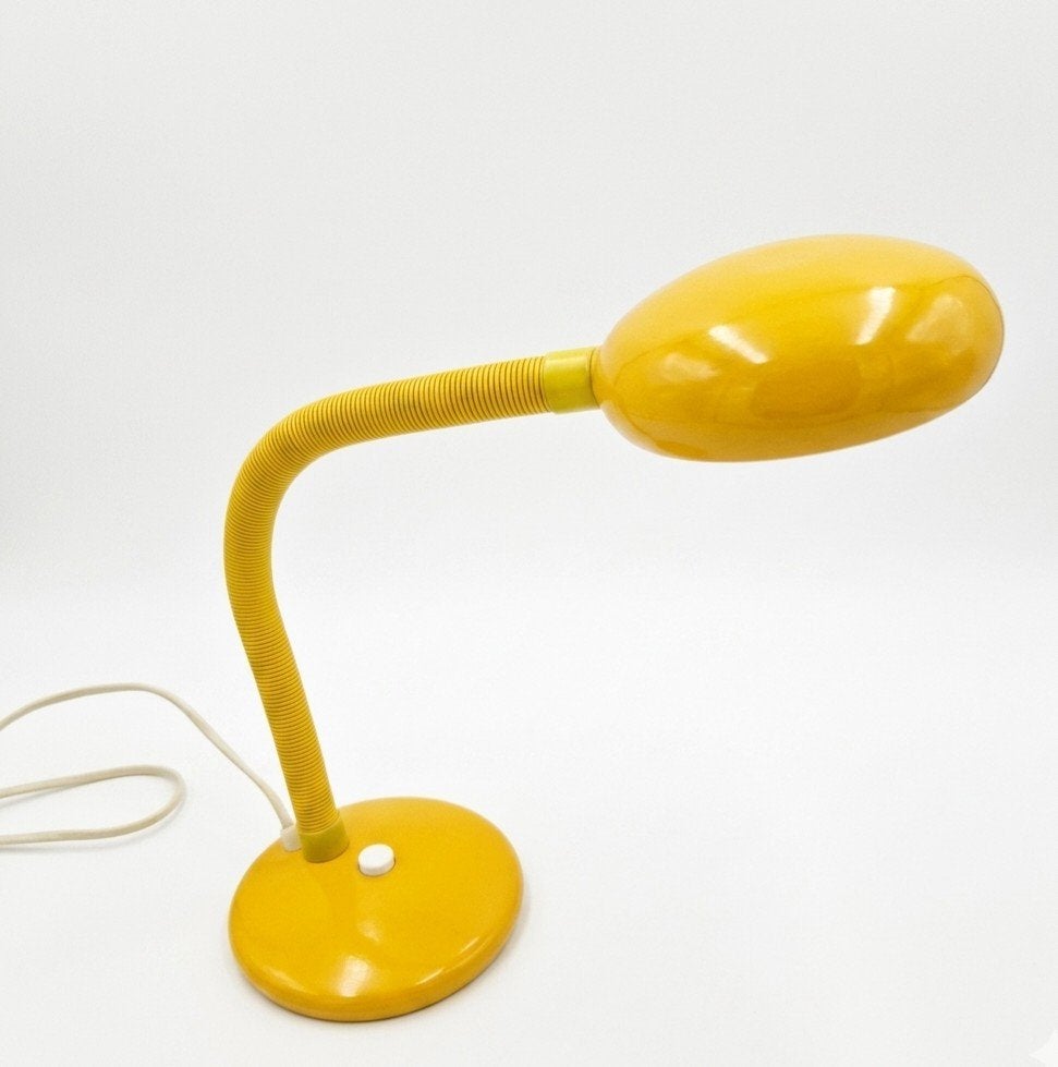 Vintage gele bureaulamp jaren 70 / 80 gele lamp, Ophalen of Verzenden, Huis en Inrichting
