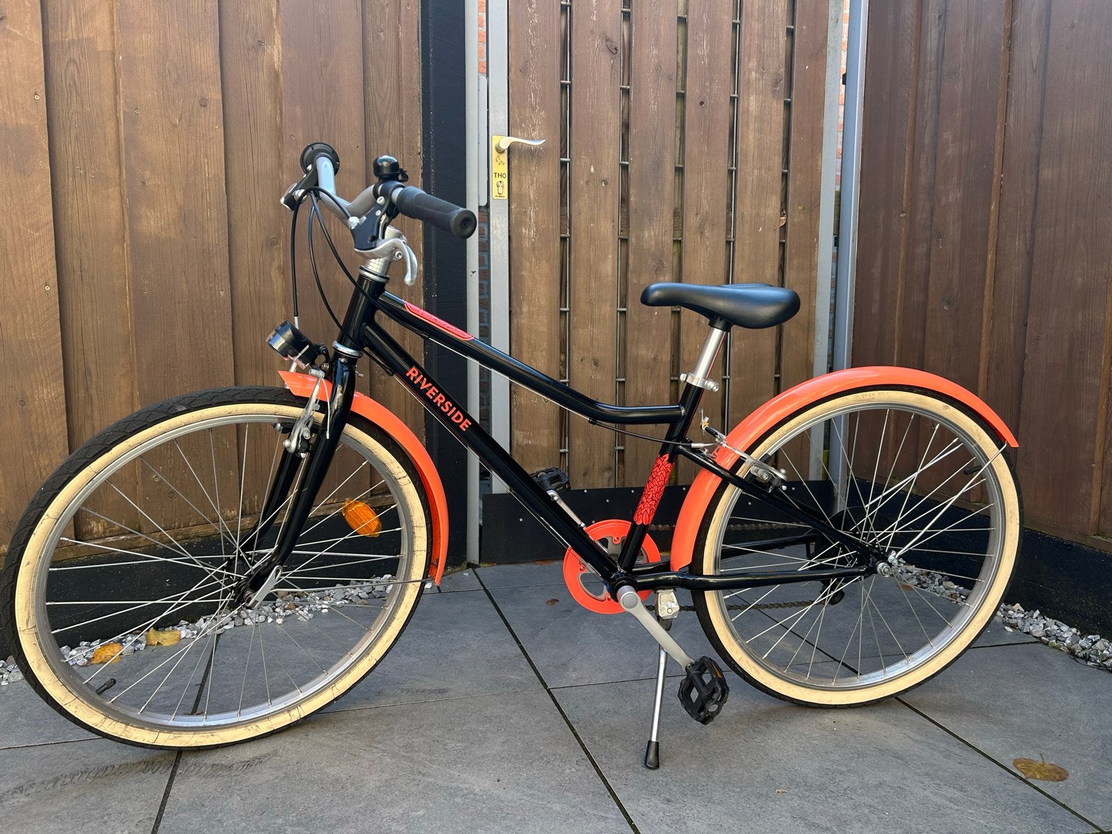 Riverside 500 Meisjesfiets 24 inch Zwart/koraal rood, Minder dan 10 versnellingen, Gebruikt, Velgrem, Overige maten
