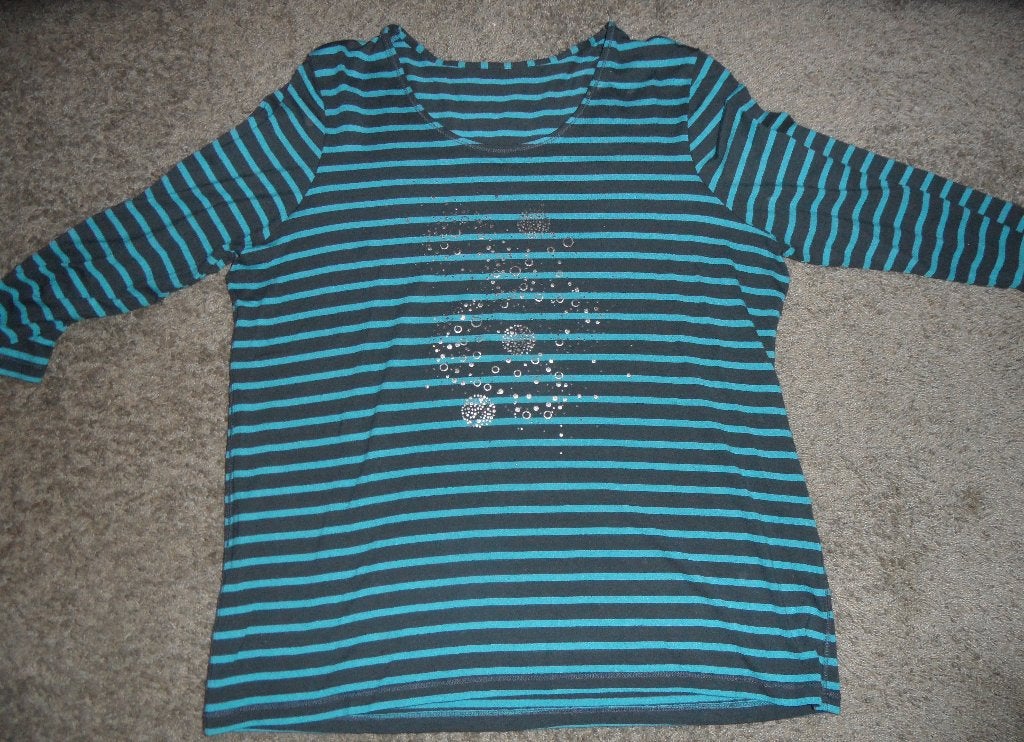 Blauw, gestreept damesshirt van Bonita, maat L, Blauw, Maat 42/44 (L), Bonita, Ophalen of Verzenden