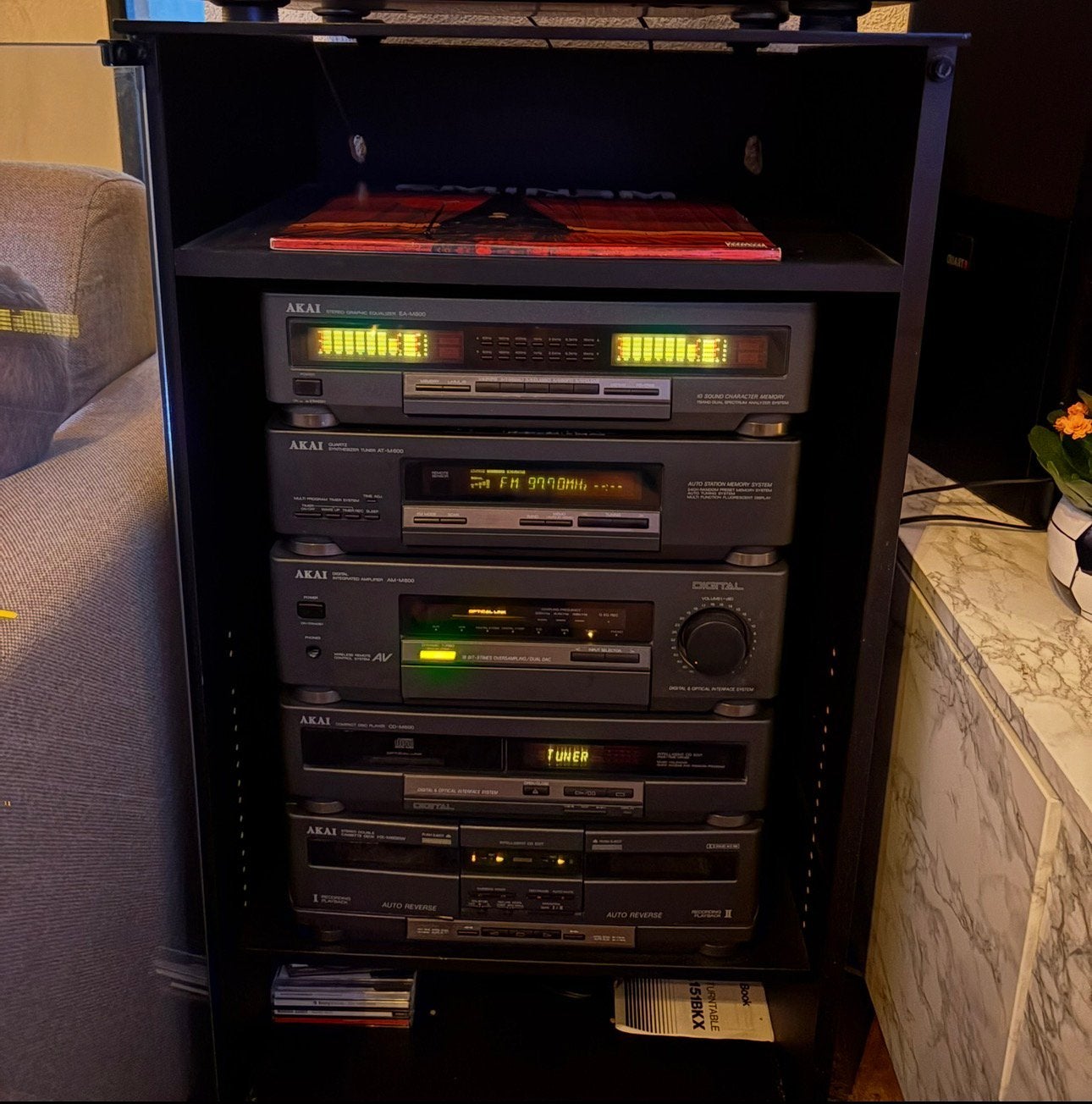 Akai stereo set inclusief pioneer kast., Ophalen, Gebruikt, Audio