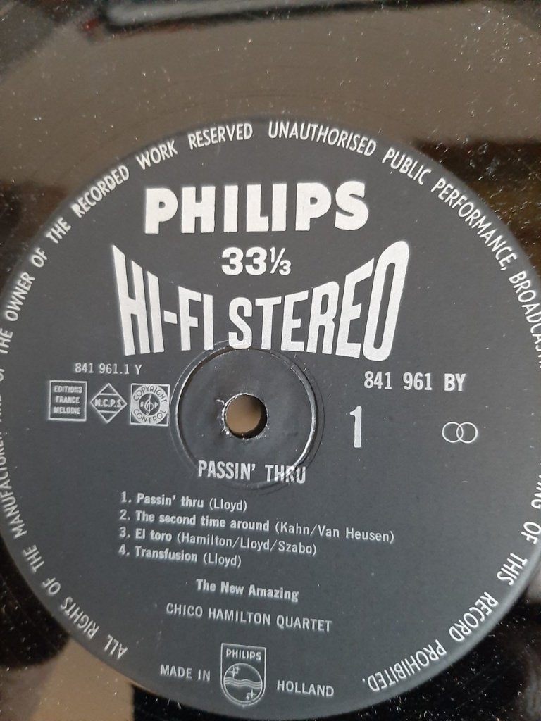 Chico Hamilton Quintet – Passin' Thru (No Cover) IMPULSE!, Ophalen, Gebruikt, Jazz, LP