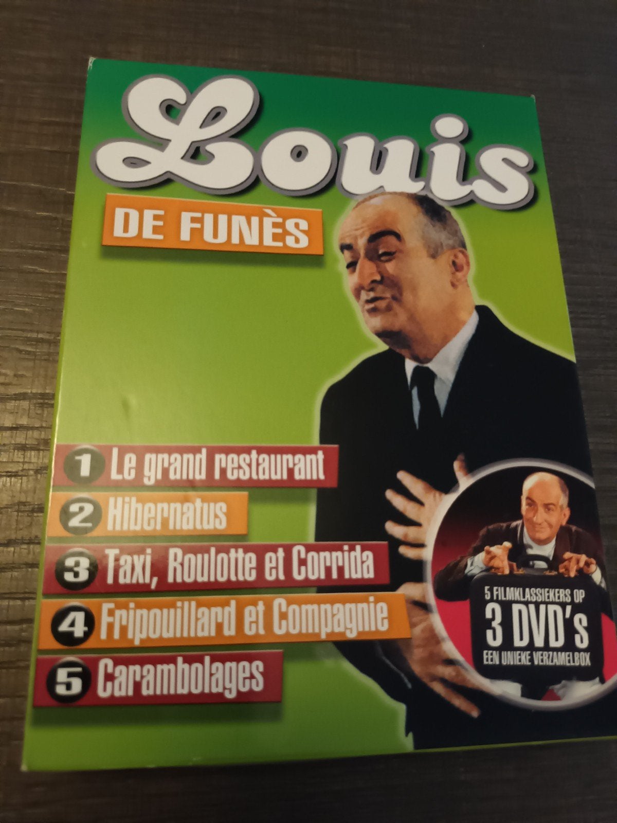 3 dvd box Louis de Funes, Alle leeftijden, Ophalen of Verzenden, Zo goed als nieuw, Komedie