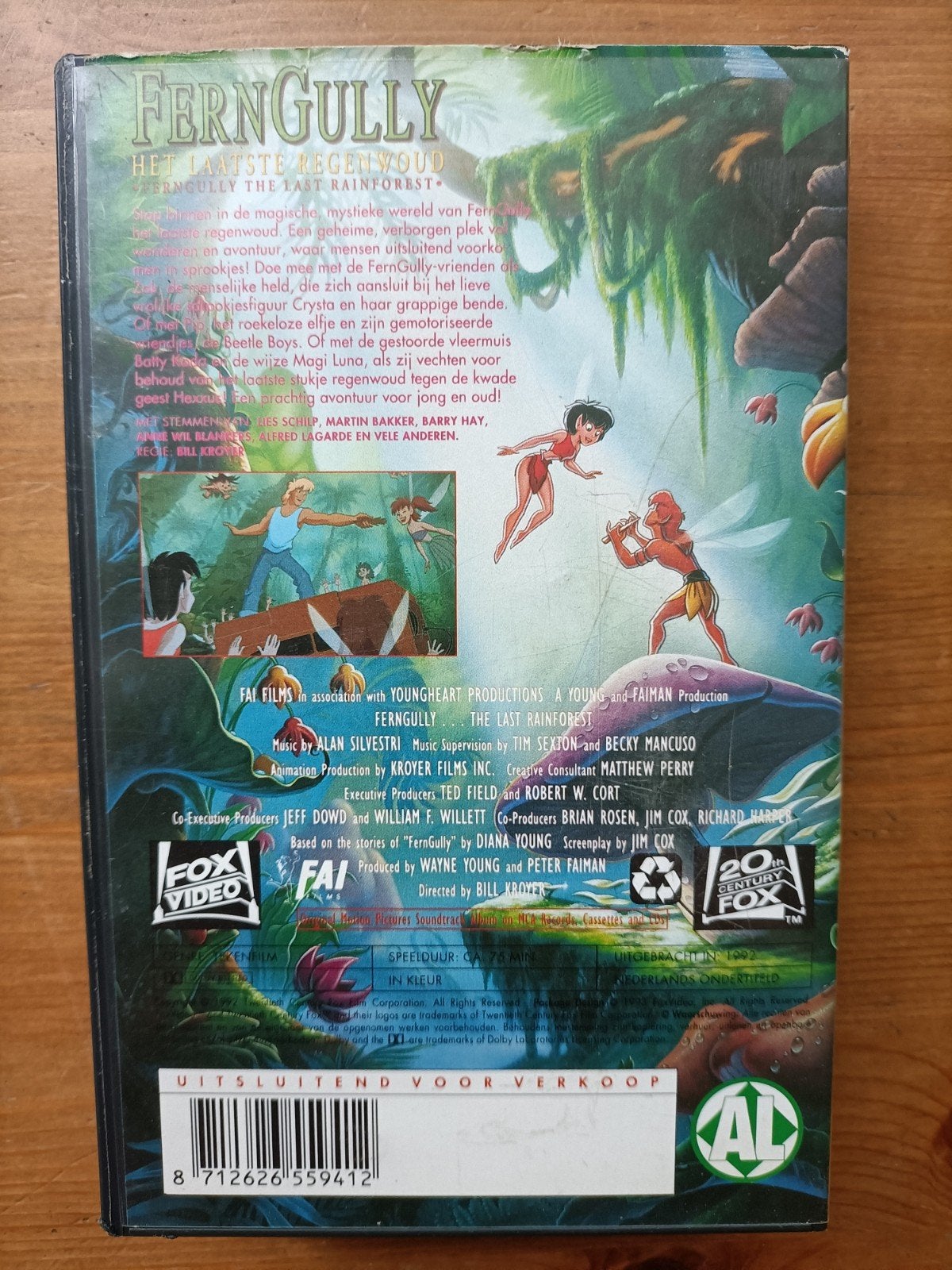 Ferngully: Het Laatste Regenwoud VHS - Nederlands gesproken, Gebruikt, Alle leeftijden, Kinderfilm, VHS