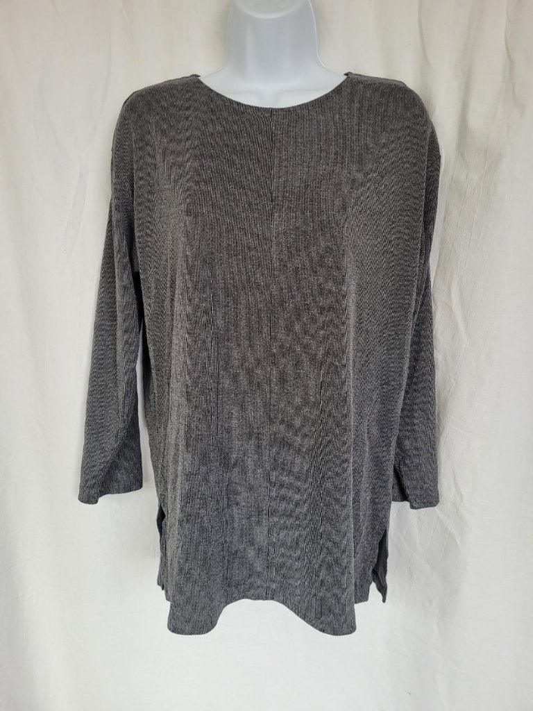 Grappig grijs gestreept damesshirt mt L merk Coco Star, Maat 38/40 (M), ., Zwart, Ophalen of Verzenden