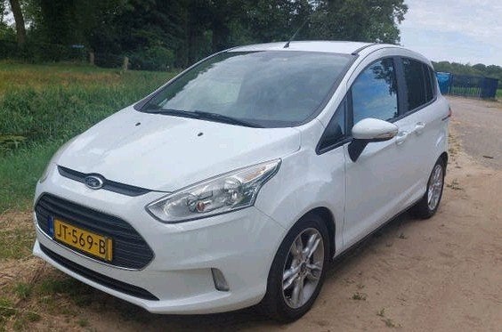 Ford B-Max 1.0 Ecoboost 2014 Wit Trekhaak, Auto's, Ford, Bedrijf, B-Max, ABS, Airbags, Airconditioning, Bluetooth, Boordcomputer