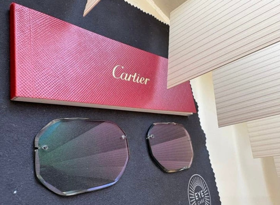 Cartier Bril Glazen Meekleurend, Overige merken, Zonnebril, Bruin, Nieuw