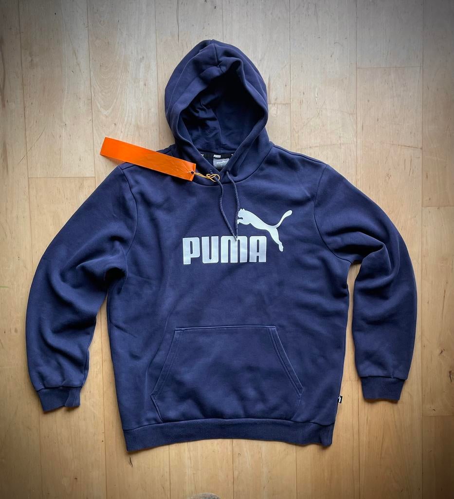 Puma hoodie trui sweater met capuchon M blauw, Ophalen of Verzenden, Zo goed als nieuw, Maat 48/50 (M), Blauw