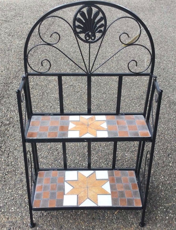 Decoratief etagère / plantenrek van metaal en tegels, Ophalen, Nieuw, Metaal, 60 tot 100 cm