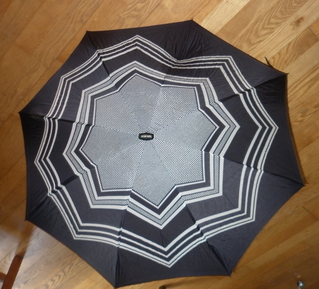 vintage paraplu  merk: Kobold  opvouwbaar, Ophalen of Verzenden, Gebruikt, Blauw