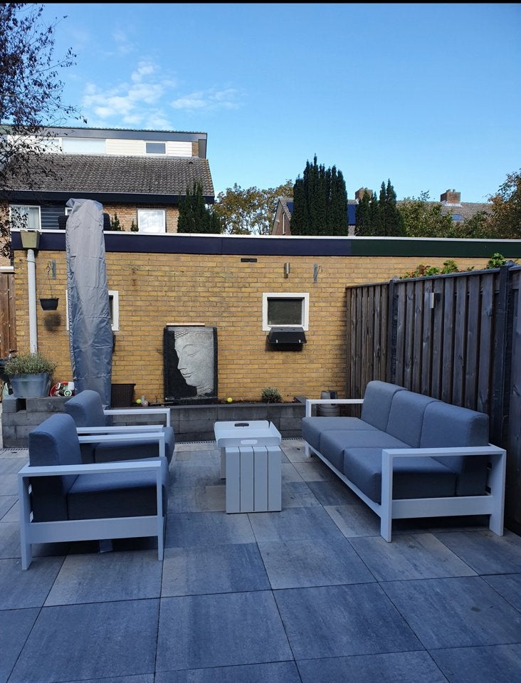 Luxe Loungeset Buitenhof met verstelbare stoelen en Soltex k, Ophalen, Zo goed als nieuw, Loungeset, Bank