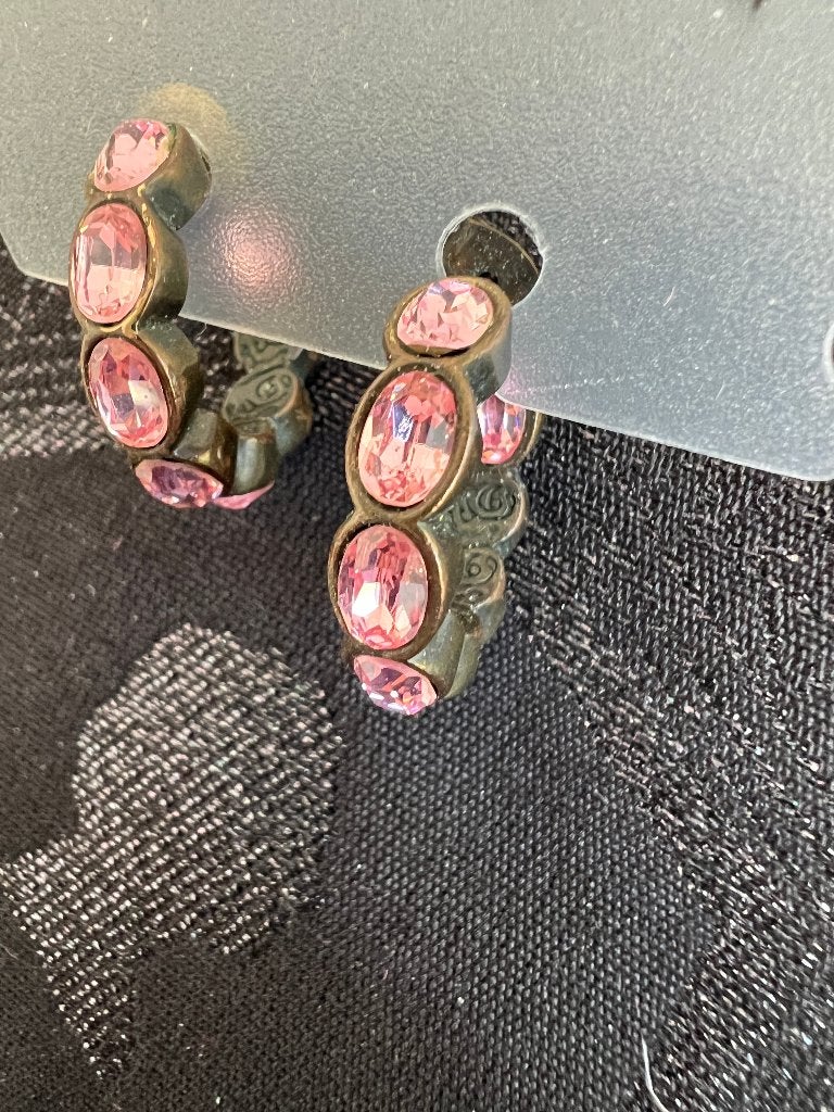 Dyrberg/Kern creolen brons met roze Swarovski kristallen, Met kristal, Overige materialen, Hangers, Verzenden