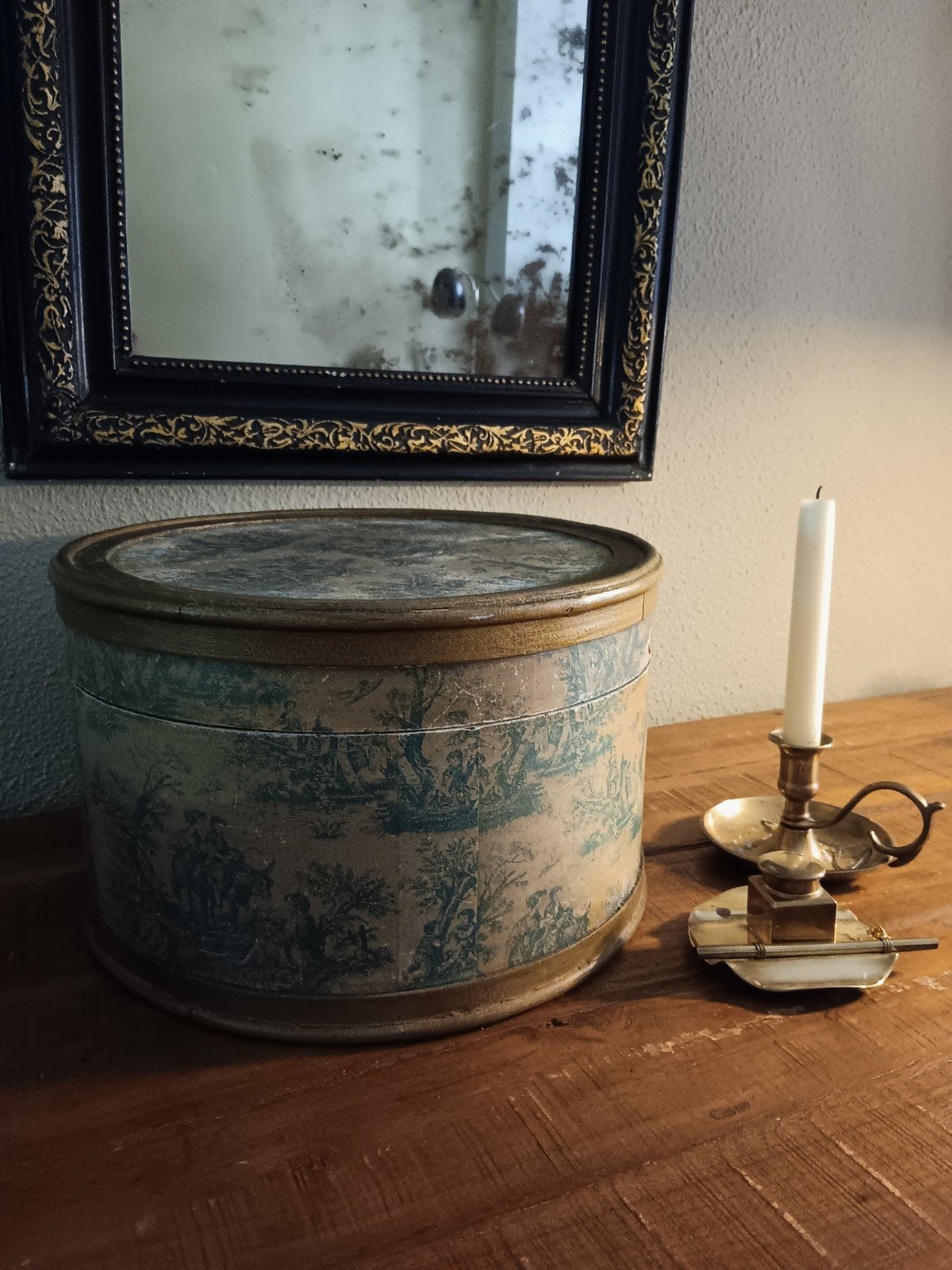 Vintage houten hoedendoos, Antiek en Kunst, Ophalen of Verzenden