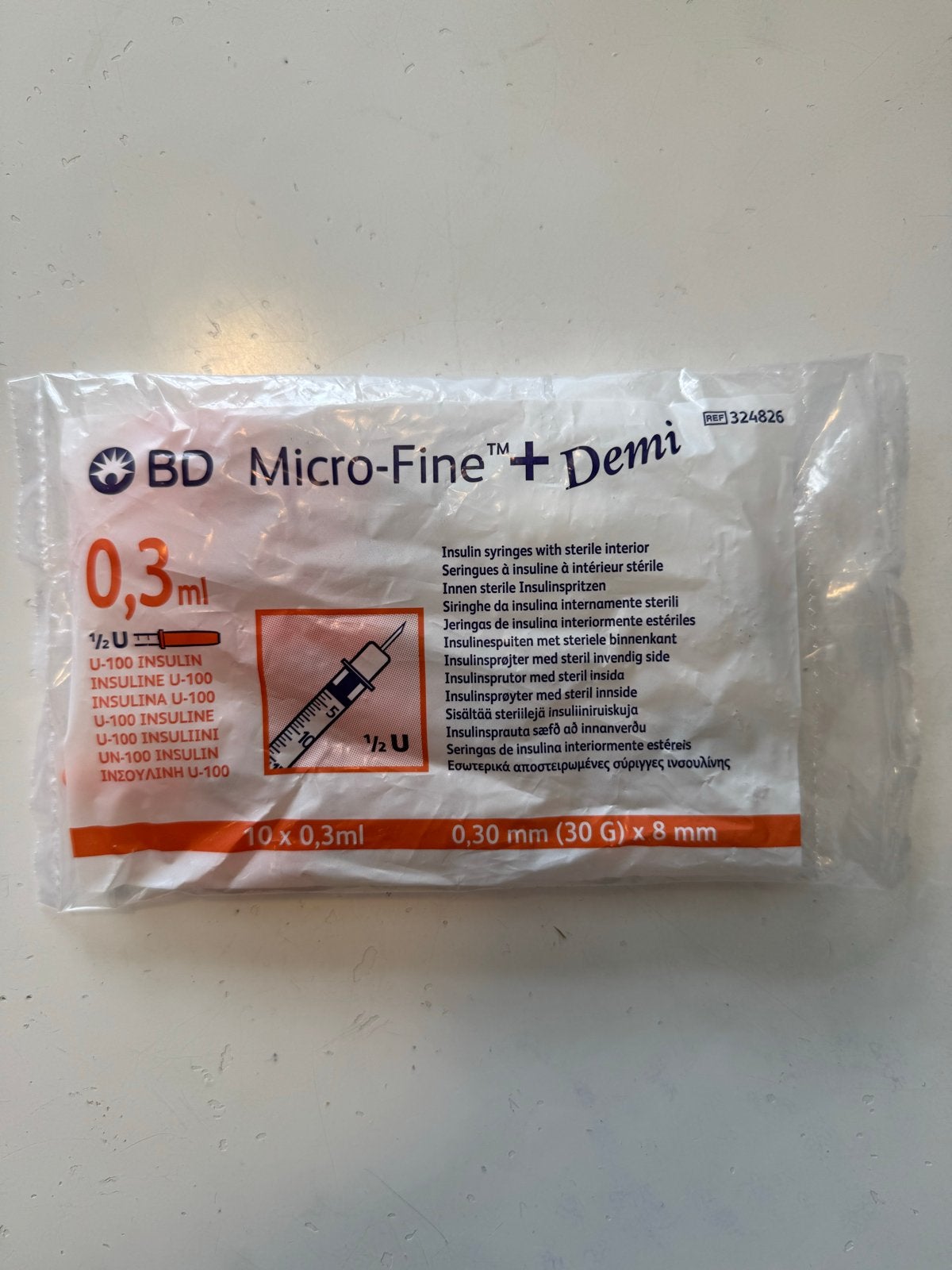 BD Micro-Fine ½U, U-100 insulinespuiten steriel, 0,3ml 70stk, Ophalen of Verzenden, Nieuw