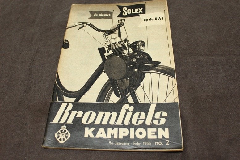 Blad Bromfiets Kampioen februari 1955 RAI nummer RAP, Ophalen of Verzenden, Gebruikt
