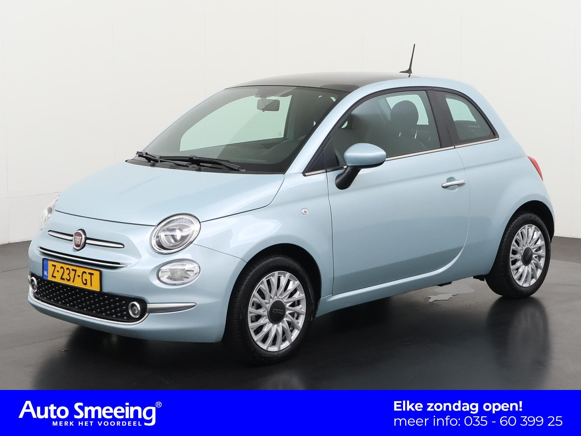 Fiat 500 1.0 Hybrid Dolcevita | Panoramadak | Apple/Android, 12 maanden, Stof, 4 stoelen, Origineel Nederlands
