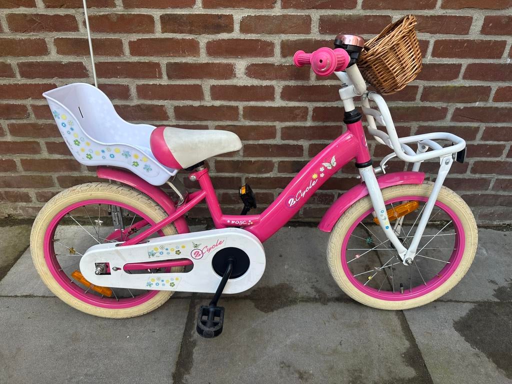 2Cycle 16 inch meisjesfiets met mandje en poppenzitje, Ophalen, Zo goed als nieuw, Terugtraprem, 16 tot 20 inch