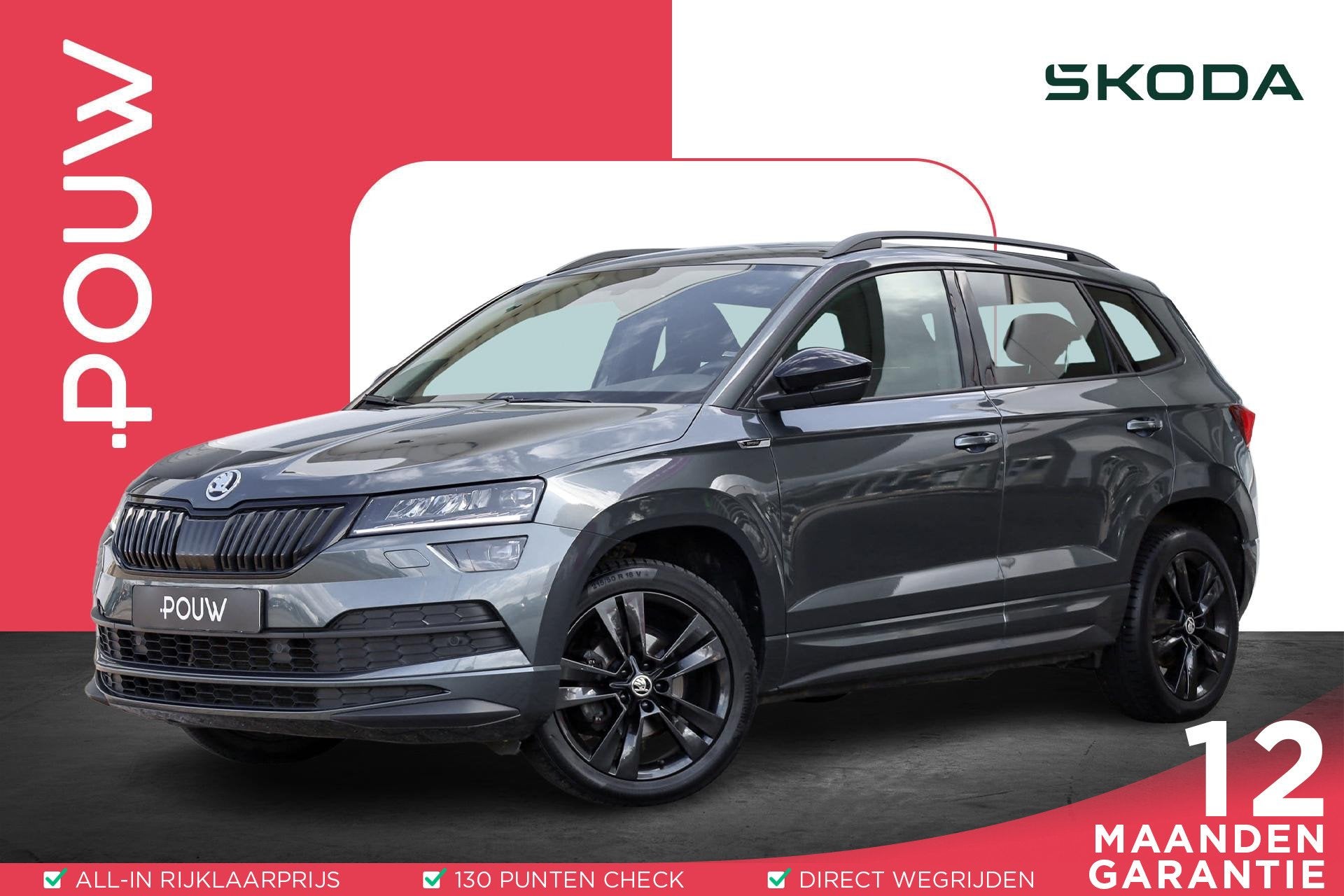 Skoda Karoq 1.5 TSI 150pk DSG ACT Sportline Business | Achte, 12 maanden, Stof, 4 cilinders, Bedrijf