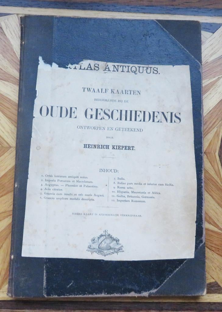 Atlas Antiquus - 12 kaarten Oude Geschiedenis - ca. 1884, Gelezen, Overige gebieden, Voor 1800, Ophalen of Verzenden