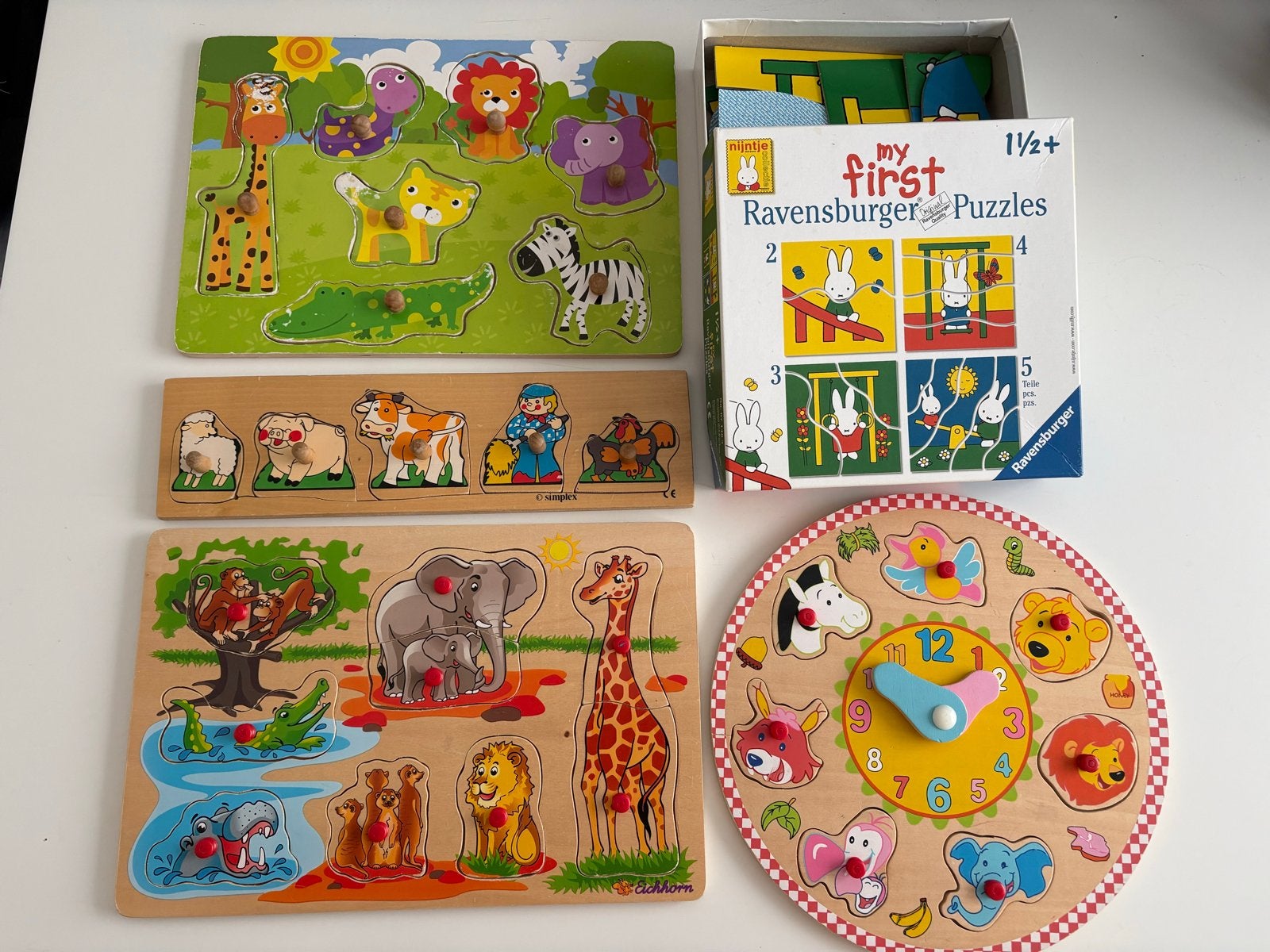 Houten Puzzels & Ravensburger Puzzelset voor Peuters, Kinderen en Baby's, Speelgoed | Kinderpuzzels, Gebruikt, Van hout, 6 maanden tot 2 jaar