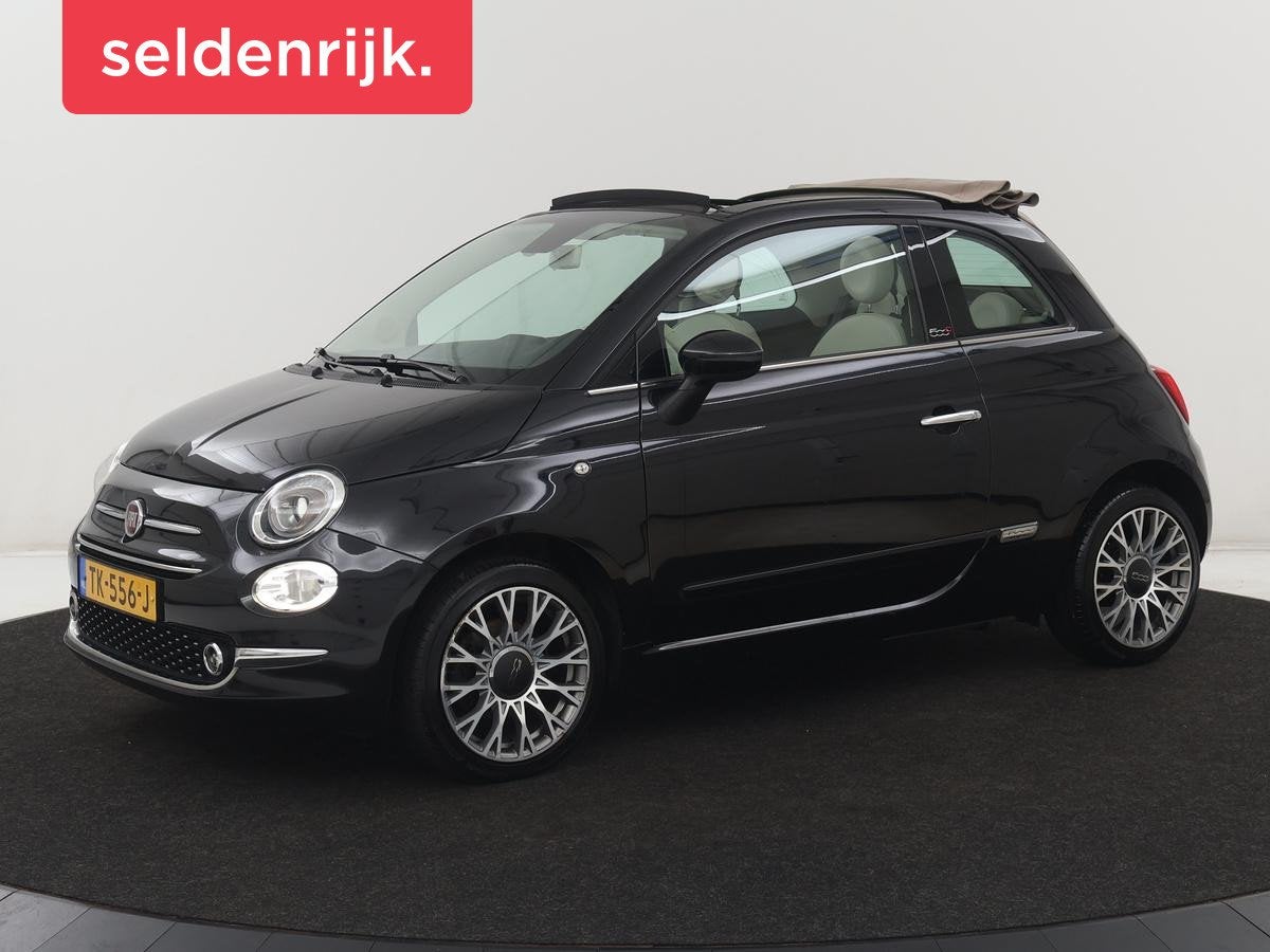 Fiat 500C 0.9 TwinAir Turbo Lounge | Navigatie | Cruise cont, Stof, Gebruikt, Cabriolet, Zwart