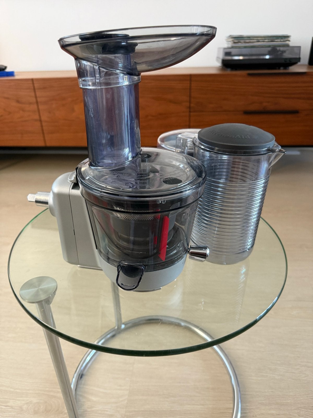 KitchenAid 5KSM1JA Slowjuicer - Zilver, Ophalen, 1 tot 2 liter, Zo goed als nieuw, Vaatwasserbestendig