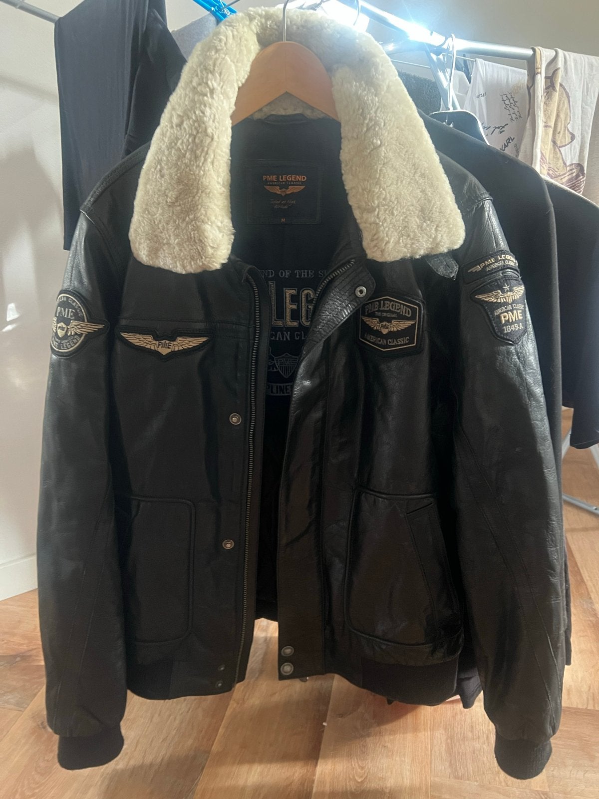PME Legend Leren Jas met Afneembare Bontkraag - Maat M, Ophalen of Verzenden, Zo goed als nieuw, Maat 48/50 (M), Zwart