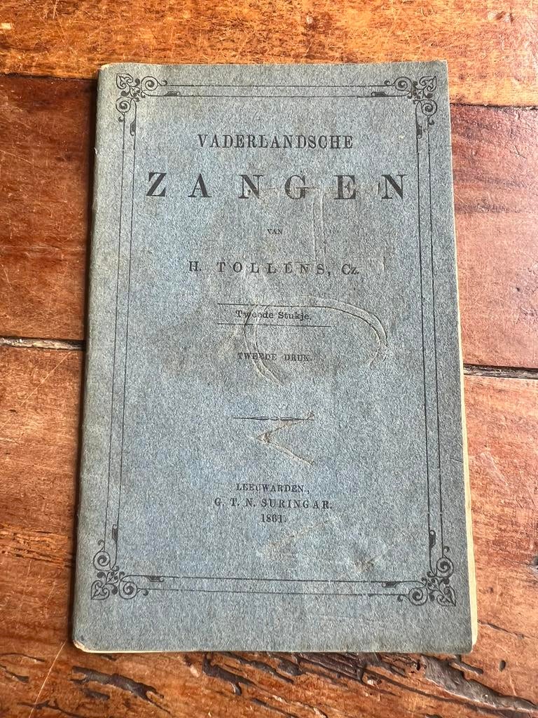 Nederlands patroitisme zangboekje militair 1861 (!) Tollens, Ophalen of Verzenden, Nederland, Embleem of Badge