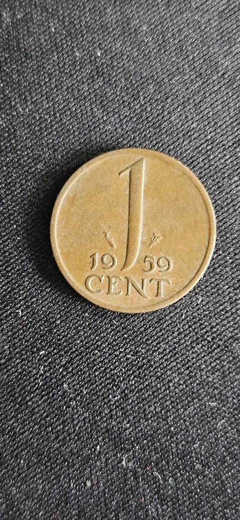 Nederlandse 1 Cent Munt 1959 Koningin Juliana, Ophalen of Verzenden, Koningin Juliana, 1 cent, Losse munt