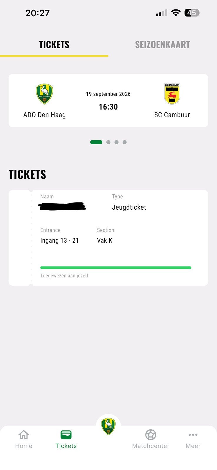 Ado cambuur ticket, Eén persoon, Overige soorten, Overige typen