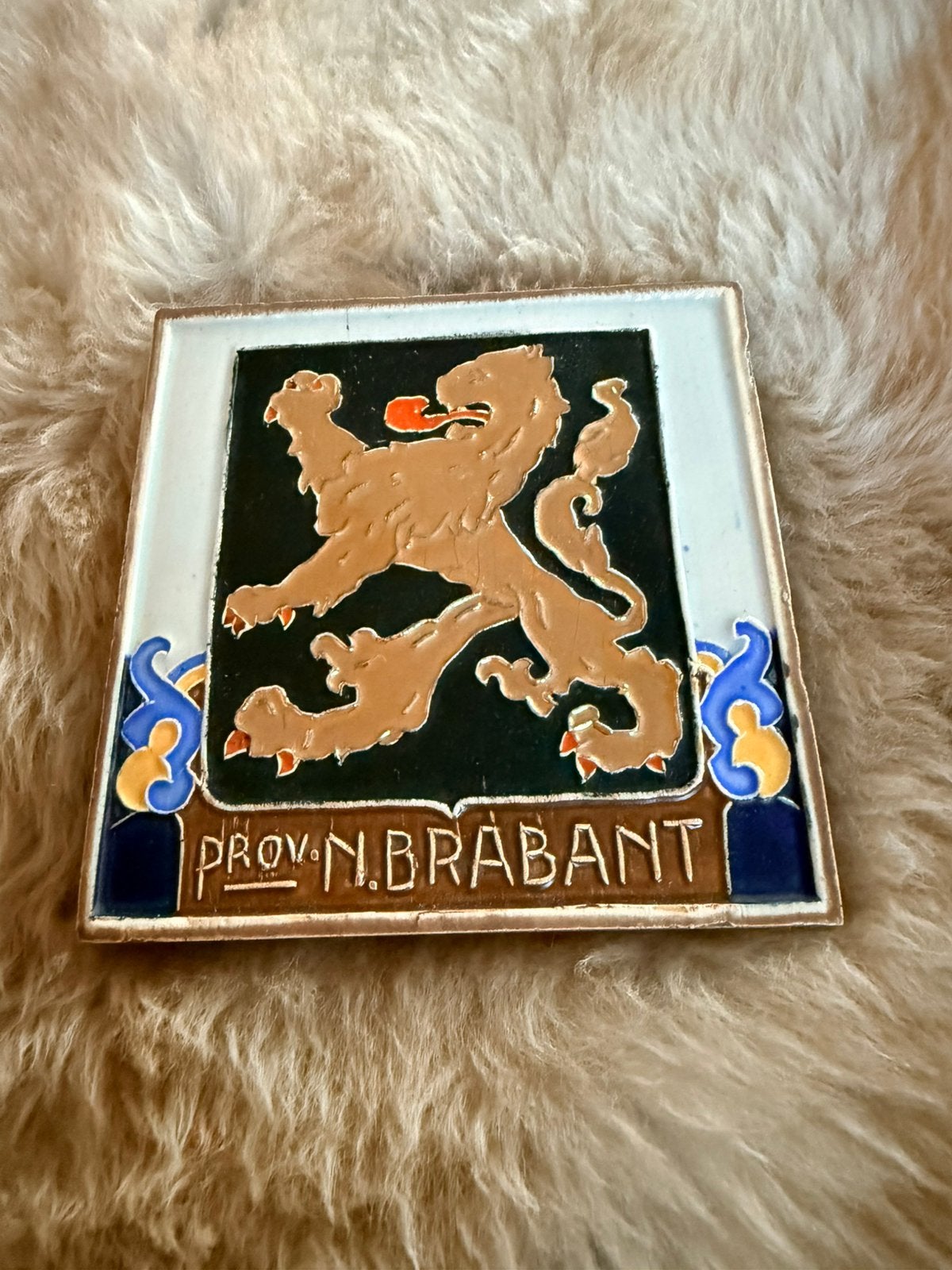 Westraven  Cloisonne tegel 1940 prov Brabant izgst, Antiek en Kunst, Ophalen