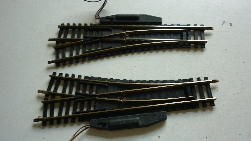 2 Fleischmann H0 6045 elektrische wissels L+R, Wisselstroom, Gebruikt, Fleischmann, Rails