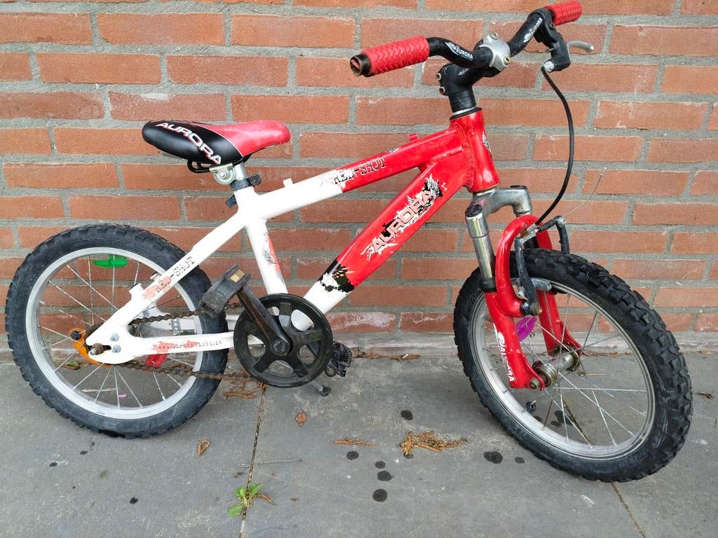 16" crossfiets crossfietsje met terugtraprem, Ophalen, Terugtraprem, Staal, Aurora
