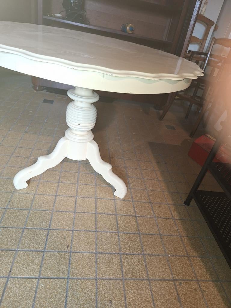 Antieke Willem III vintage tafel, rond, 100cm diameter, Antiek en Kunst, Antiek | Meubels | Tafels, Ophalen of Verzenden