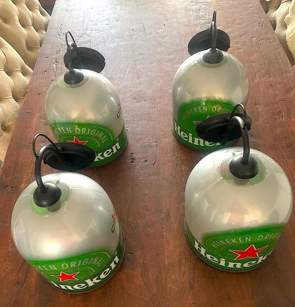 Te koop mancave 4 prachtige Heineken wandlampen, Kunststof, Zwart, Zo goed als nieuw, Overige merken