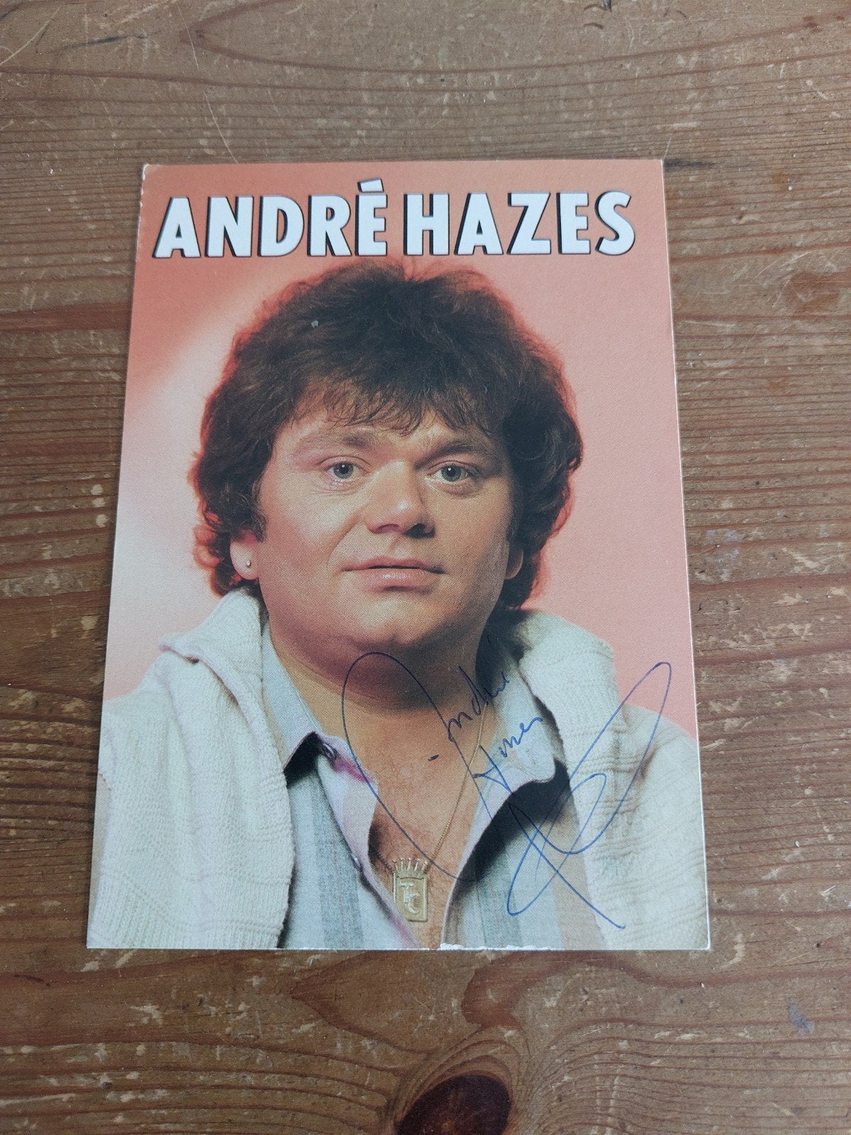 Gesigneerde André Hazes Ansichtkaart, Ophalen of Verzenden, Foto of Kaart, Gesigneerd
